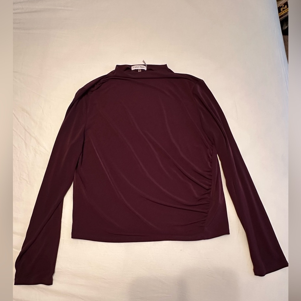 Calvin Klein Deep Burgundy Long Sleeve Top